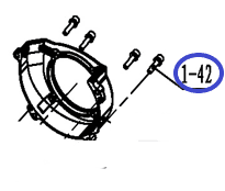 Винт кожуха маховика двигателя 1E44F/Hexagon socket head cap combination screws (M6×25) TSS-GJH95 (№1-42 JH95A, 1E44F)