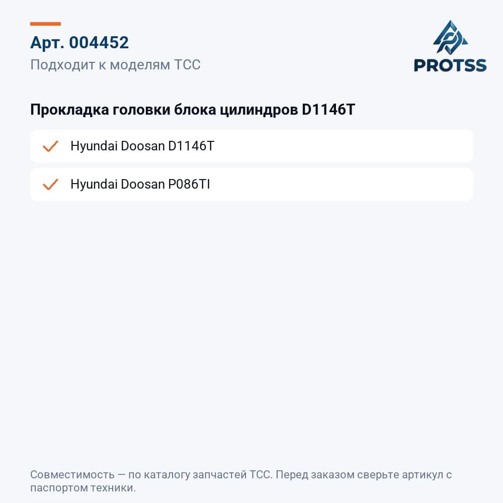 Прокладка головки блока цилиндров D1146T — к каким моделям подходит