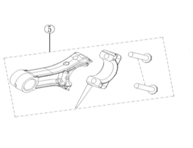 Шатун бензивого двигателя AP170F/Connecting rod assembly AP170F, (20008-00005-00)