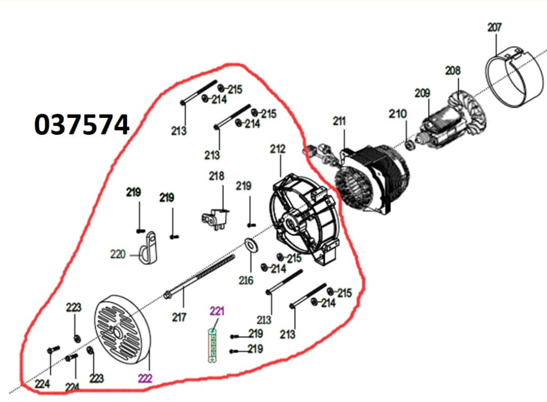Комплект установочных элементов (28 шт.) к альтернатору SGG 10000(..),2V78F-2 Lf / Set of elements