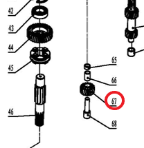 Шестерня редуктора промежуточная TSS-JH96/Back-gear TSS-JH96 (№67)