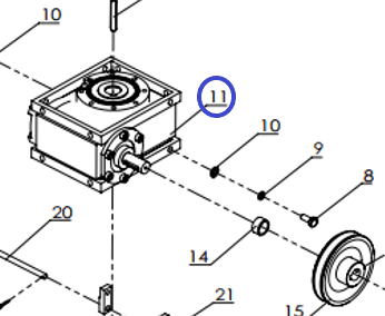 Редуктор в сборе TSS DMR600L/Gearbox, №2-11 (3040302015)