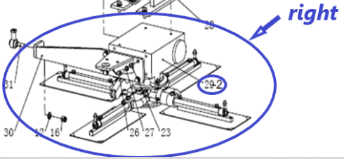 Редуктор правый TSS DRD 2000H/Gear box (right), №29-2 (CNMG36-D029-2)