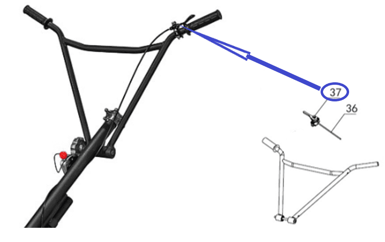 Рычаг газа TSS DMD1000H,L/Throttle lever TSS DMD, №37 (PT3637)