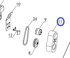 Кожух ремня TSS DMD/DMR1000H,L/Belt cover TSS DMD/DMR1000, №11 (PT3611)