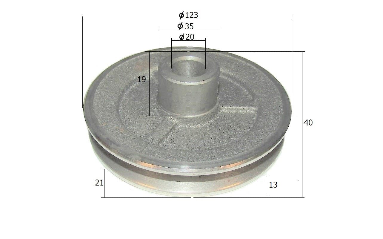 Шкив (20х123х1A) редуктора TSS DMD1000L/ Pulley