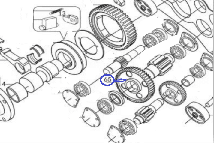 Шестерня ведомая TSS GQ 52A/GQ52A III GEAR, №65 (60001038)