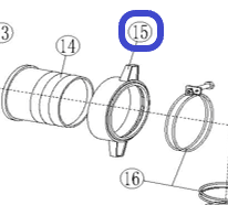 Гайка фланца насоса TSS PGT100/Wrench Cap/G Thread / 4 4-inch water pump PGT100, №15 (70003-00853-00)