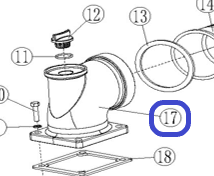 Фланец помпы выпускной TSS PGT100/Outlet/4-inch water pump/G thread/with 188 engine PGT100, №17 (70010-00509-00)
