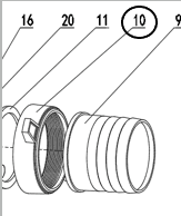 Гайка фланца насоса TSS PDST100E/Wrench cap PDST100E, №10 (70003-00853-00)