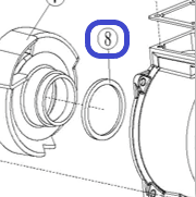 Кольцо уплотнительное улитки TSS PGT100/O-ring-Volute PGT100, №8 (30152-00127-00)