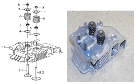 Головка блока цилиндра в сборе Diesel 178FE/Cylinder head assembly 178FE, TSS PDST80E, E-01/№26 (70010-01896-21)