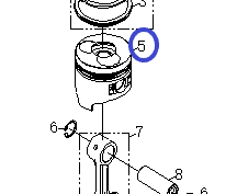 Поршень двигателя Diesel 178FE/Piston 178FE, TSS PDST80E, E-04/№5 (34004-00115-00)