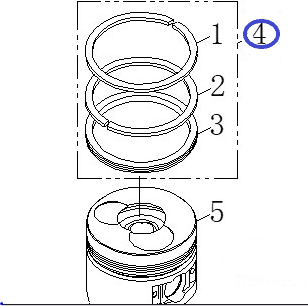 Кольца поршневые (комплект) Diesel 178FE/Piston ring set 178FE, TSS PDST80E, E-04/№4 (20084-00149-00)