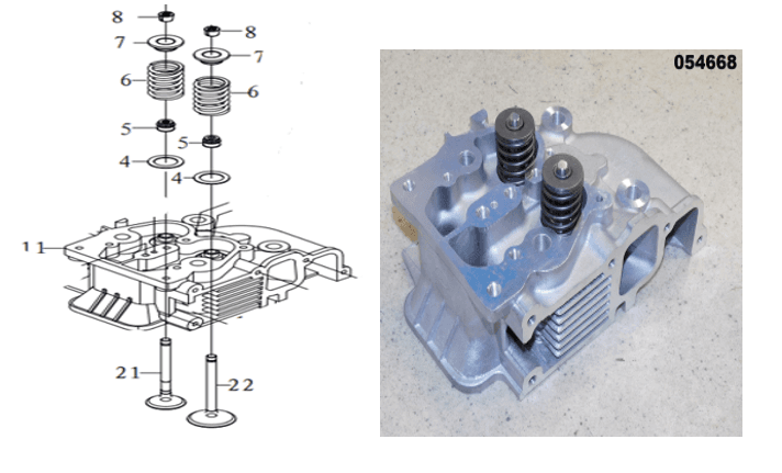 Головка блока цилиндра в сборе Diesel 188FE/Cylinder Head Assy, №11 (20023-00056-00)