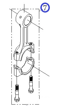 Шатун Diesel 188FE/Connecting Rod Assy, №7 (20008-00071-00)