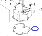 Прокладка клапанной крышки Diesel 188FE/Cylinder Cover Gasket, №1 (33048-00698-00)