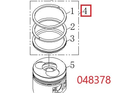 Кольца поршневые (комплект) Diesel 188FE/Piston Ring Assy, №4 (20084-00151-00)