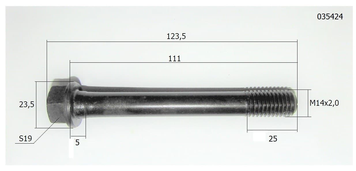 Болт головки блока цилиндров  (L=123,5 мм) /Cylinder head bolt