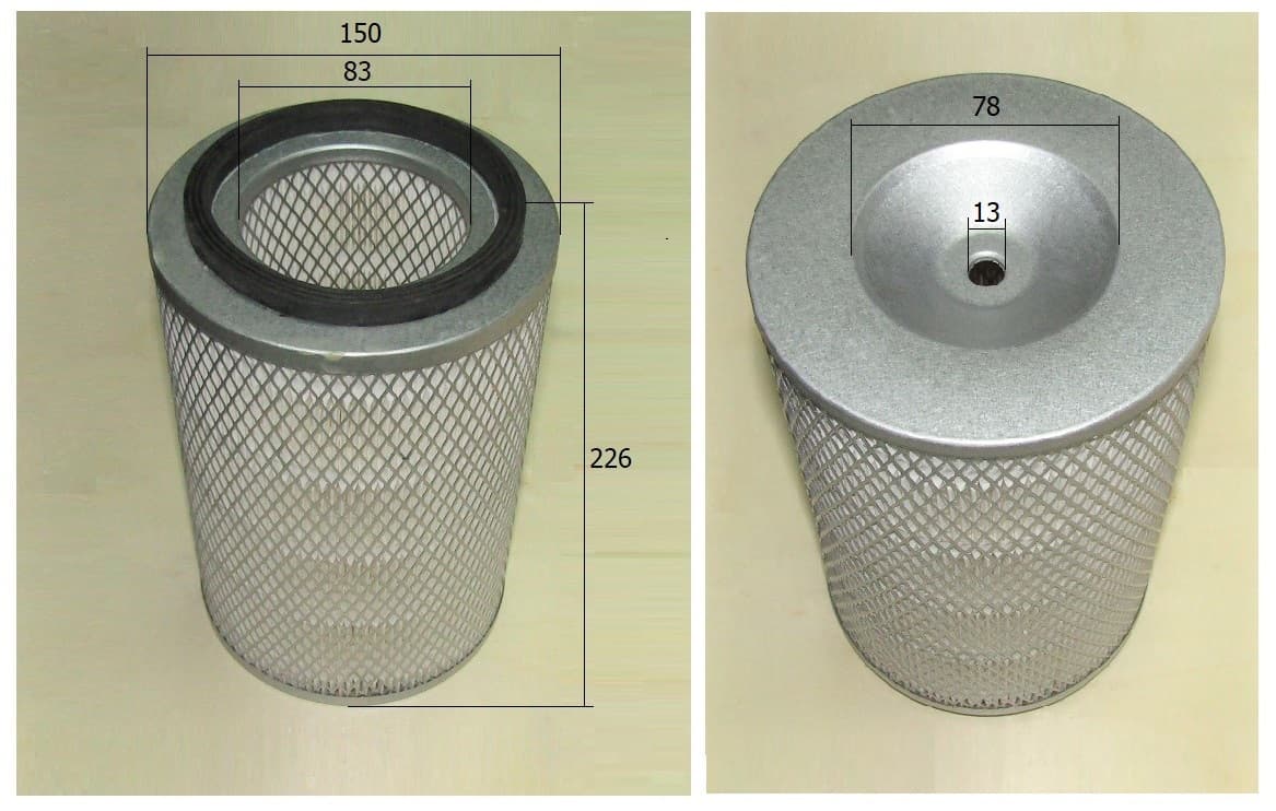Фильтр воздушный одинарный цилиндрический WP3.9D33E2 (150х80х225) /Air filter element