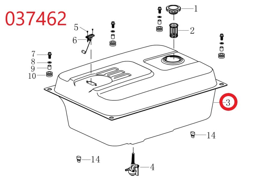 Бак топливный SGG 16000(.L.)-18000(.L.) Lс / Fuel tank (170501253-0002)