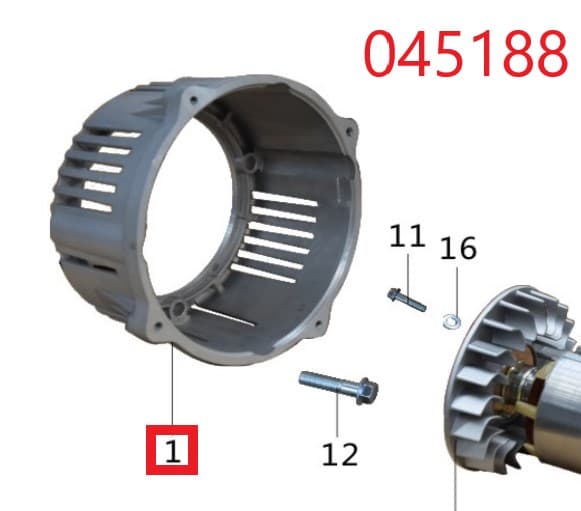 Крышка альтернатора (к двигателю) SDG 5000(..)-7500(..),C188FD,C192FD,C195FD-A / Alternator cover to the engine C188FD,C192FD,C195FD-A (31158)