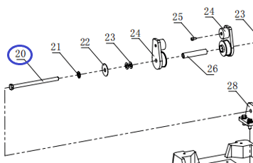 Болт крепления рычага управления TSS-CP-220/Hexagonal bolt, CNP330Y-1-B20 (4010200172)