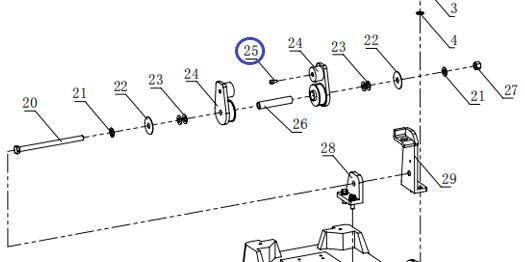 Болт пластины крепления TSS-CP-220/Hex socket bolt, CNP330Y-1-B25 (4010400030)