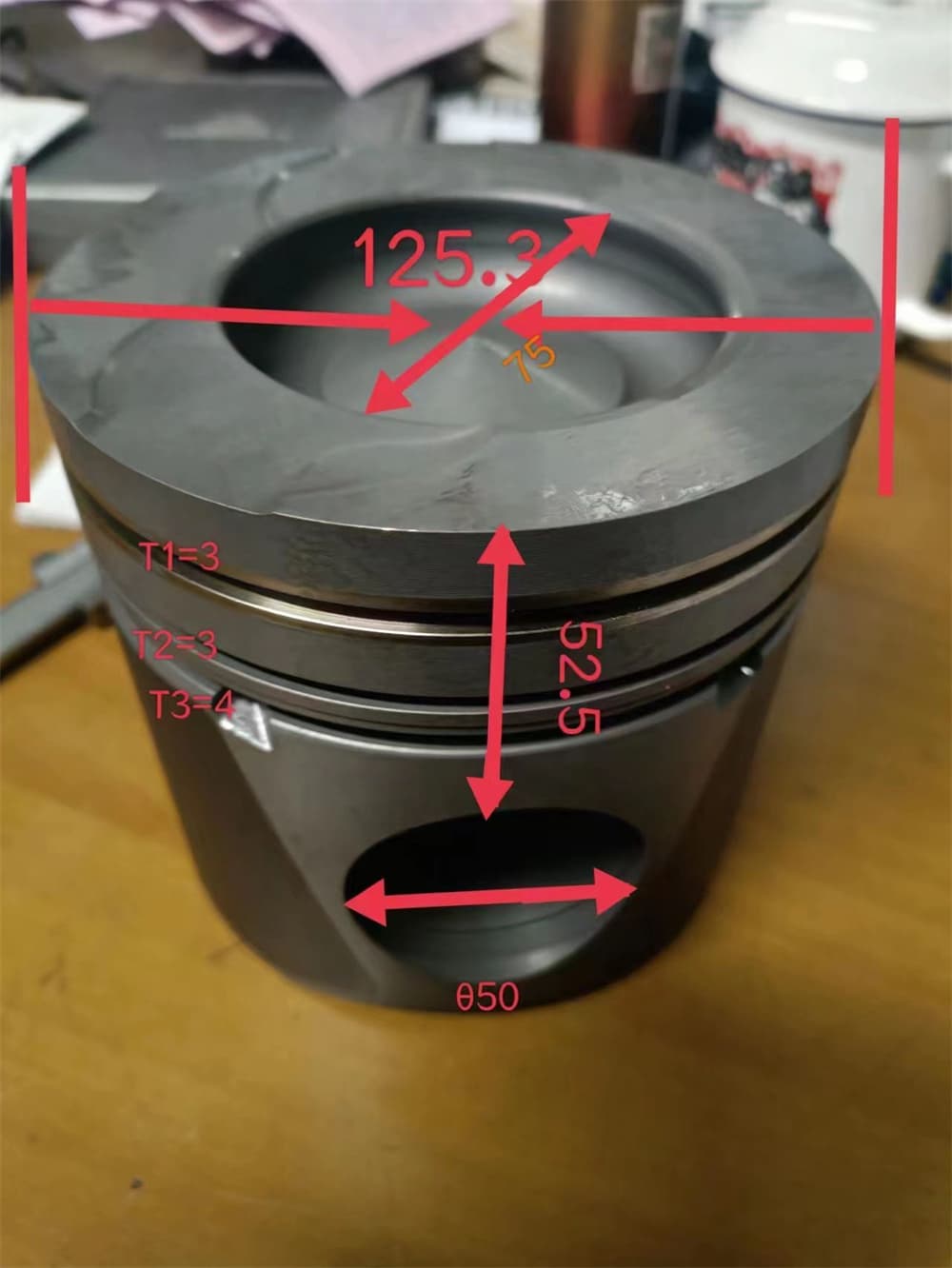 Поршень Ricardo K6126; TDK 288 6LT (D=126 мм,H=123)/Piston (612600030009)