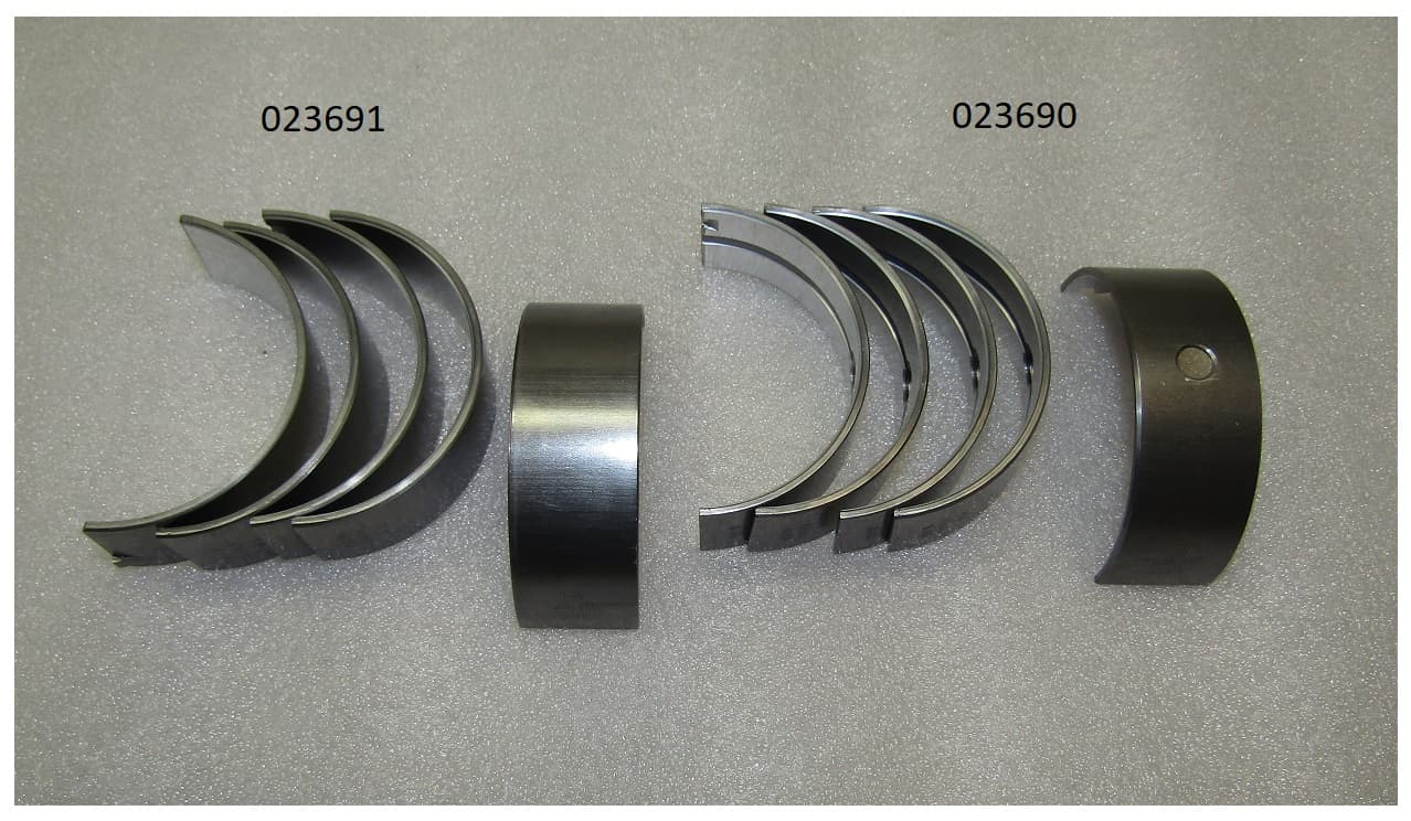 Вкладыши подшипника коренного верхние Ricardo Y485BD; TDK 17 4L (к-т из 5 шт)/Main bearing (upper sh