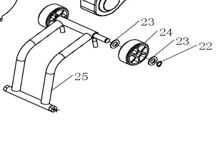 Транспортировочная ось в сборе TSS-WP70L/Tholley wheel assy, №22+23+24+25 (CNP10022+CNP10023+CNP10024+CNP10025)