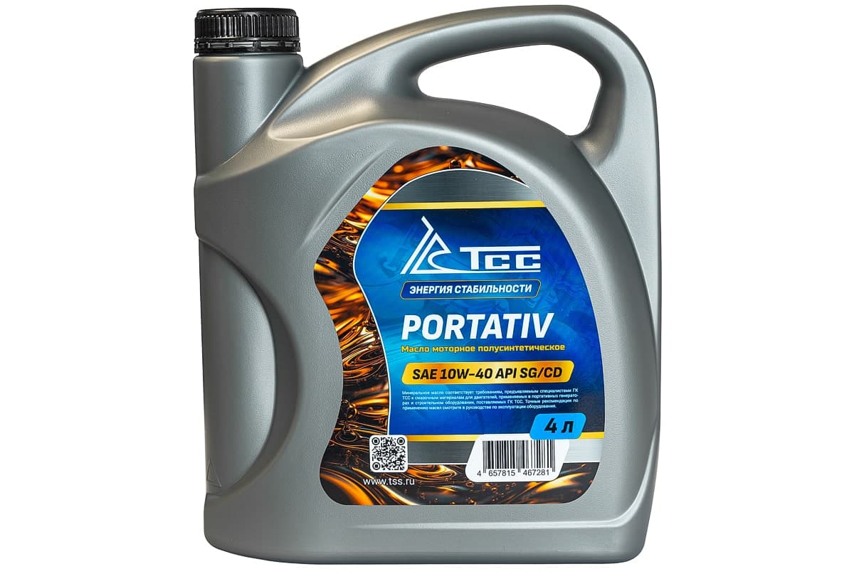 Масло моторное полусинтетическое универсальное SAE 10W-40, API SG/CD (PORTATIV, канистра 4л/ Motor oil 4liter can)