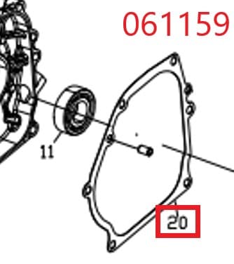 Прокладка крышки блока цилиндра SGG 42000Ei-5000Ei,G5000Ei,KM172Fi Km / Crankcase cover gasket (03.01.11001-16803-00)