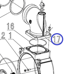 Фланец помпы выпускной TSS PGST100/Outlet seat PGST100, №17 (70010-00519-00)