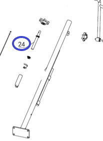 Шток регулировочного винта TSS DMD1000H,L/Adjusting screw stem TSS DMD, №24 (PT3624)