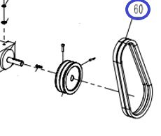 Ремень приводной зубчатый (V15×840Li) для TSS DRD1600L/Belt, №60 (CNMG30060/3140000381)