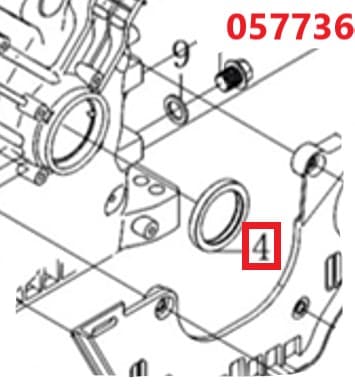 Сальник КВ в блоке цилиндров SGG 16000(.L.)-18000(.L.),LC2V90FD Lc (43×55×7) / Oil seal (43×55×7) (380650652-0001)