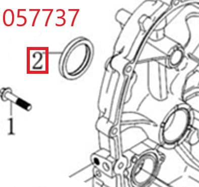Сальник КВ в крышке блока цилиндров SGG 16000(.L.)-18000(.L.),LC2V90FD Lc (43×55×7) / Oil seal (43×55×7) (380650651-0001)