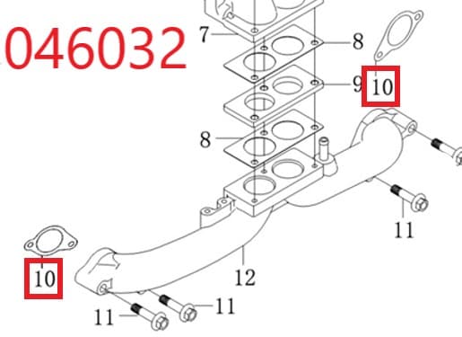 Прокладка впускного коллектора SGG 16000(.L.)-18000(.L.),LC2V90FD Lc / Gasket Intake pipe (170430189-0001)
